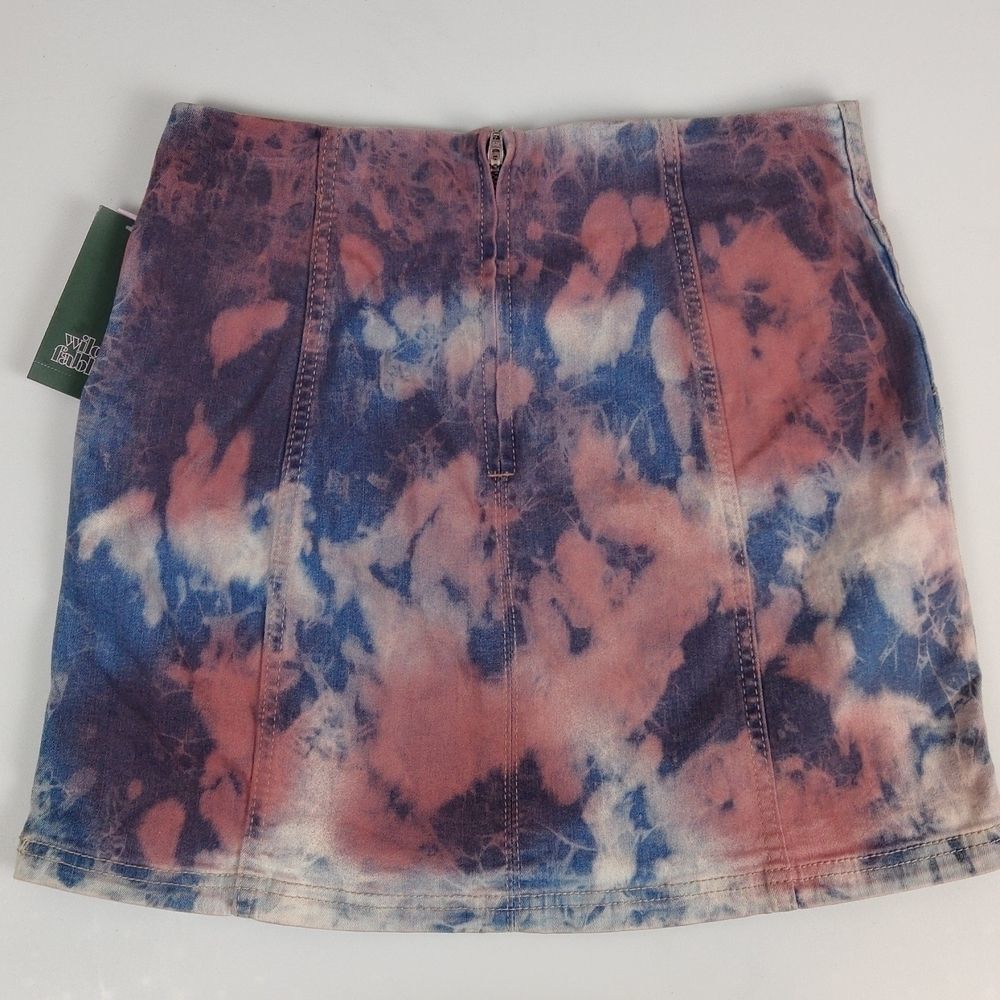 Wild Fable Tie Dye Seamed Denim Jean Skirt - Picture 5 of 9